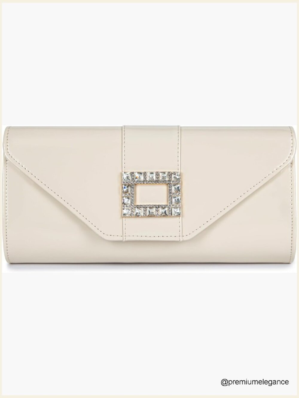 Patent Leather Envelope Clutch Evening Bag Rhinestones Stylish Dress Purse